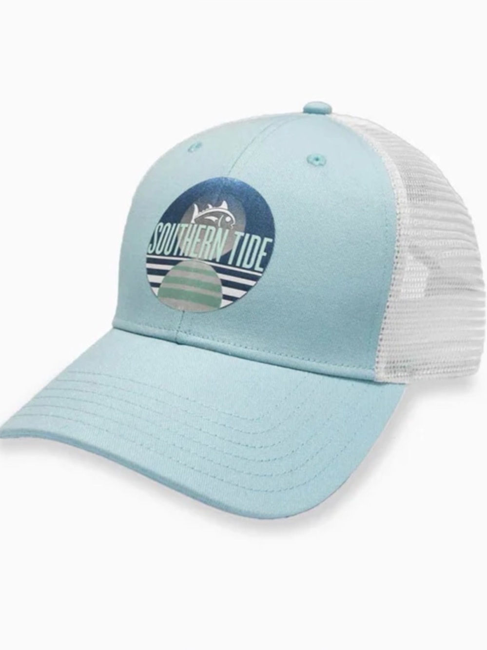 Southern Tide Skipjack And Stripes Trucker Hat - Light Blue NWT